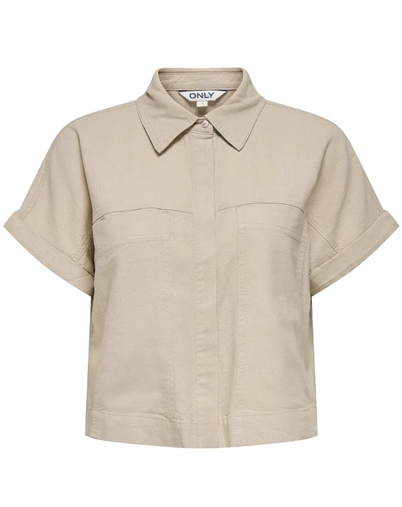 Only - Caro Linen Boxy Skjorte - Oxford Tan